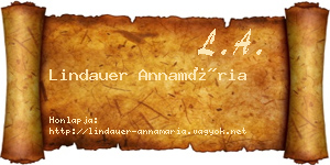 Lindauer Annamária névjegykártya